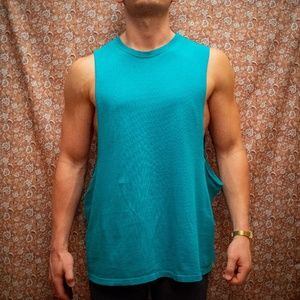 Basic Vintage Blue/Teal Tank Top Muscle Tee